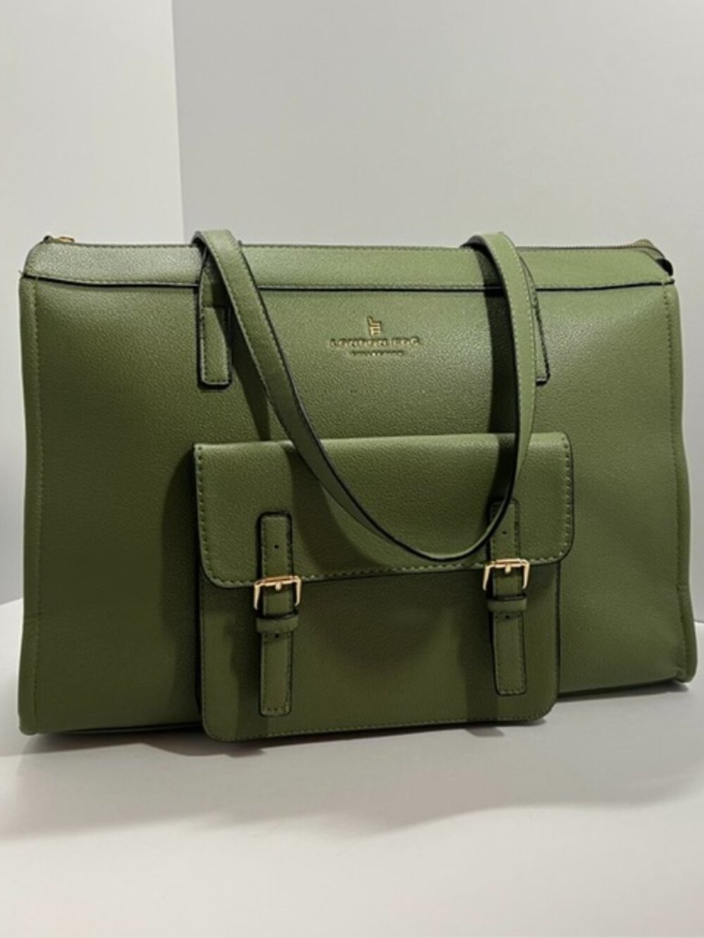 London Fog Sophia Pebble Tote Olive 100th Anniversary Edition
